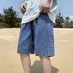 Men's Casual Loose Fit Straight Denim Shorts