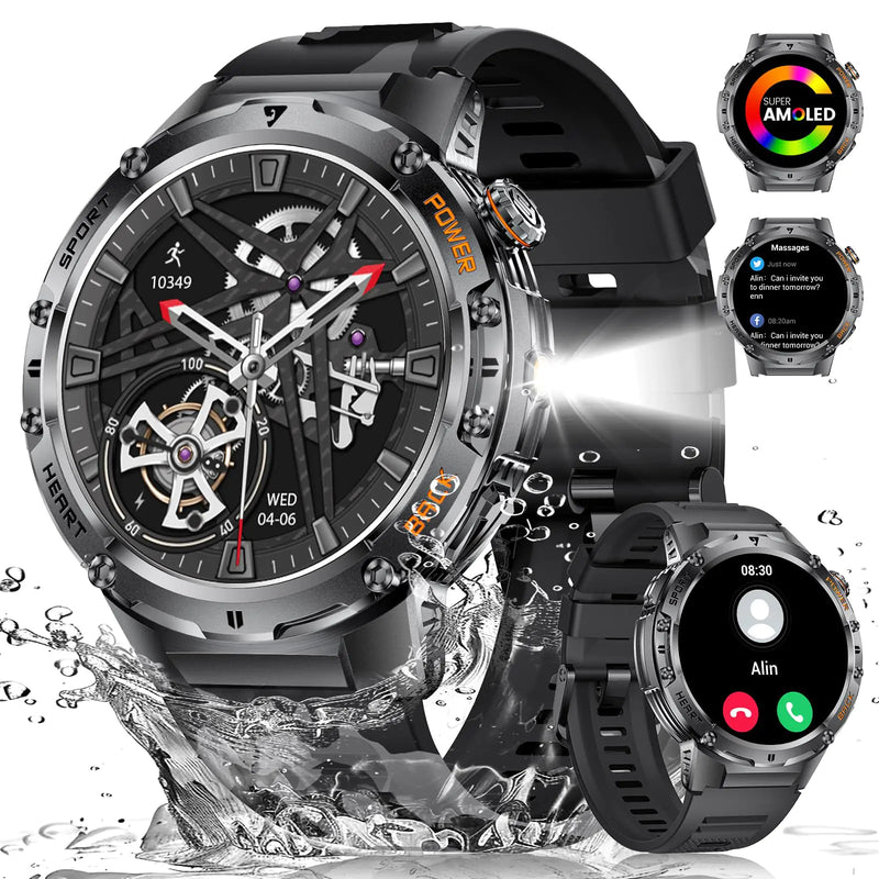 HIRREO Military Smart Watch for Men
