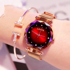 Women's Starry Quartz Watch with Magnetic Strap