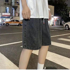 Men's Casual Loose Fit Straight Denim Shorts