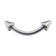 16G Stainless Steel Spike Curved Barbell Body Jewelry