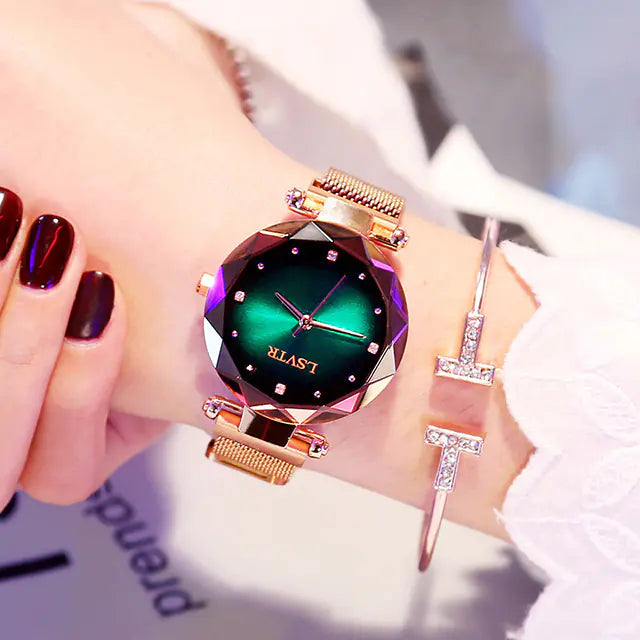 Women's Starry Quartz Watch with Magnetic Strap