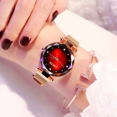 Women's Starry Quartz Watch with Magnetic Strap