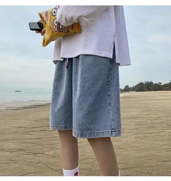 Men's Casual Loose Fit Straight Denim Shorts